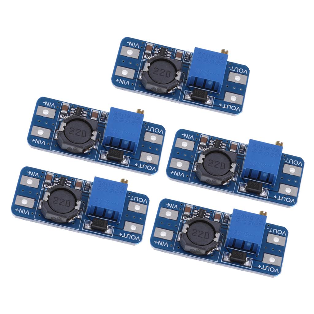 5Pcs 2A DC-DC Booster Step Up Power Supply Module 2V-24V to 5V-28V