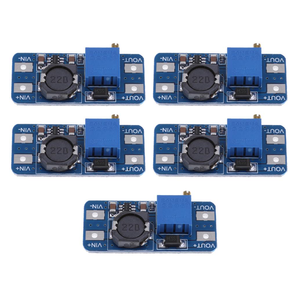 5Pcs 2A DC-DC Booster Step Up Power Supply Module 2V-24V to 5V-28V