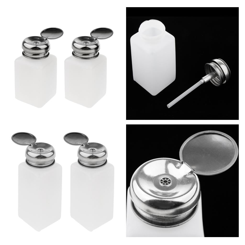 4x Nail Polish Remover Pump Dispenser Press Bottle Empty Container 200,250ml
