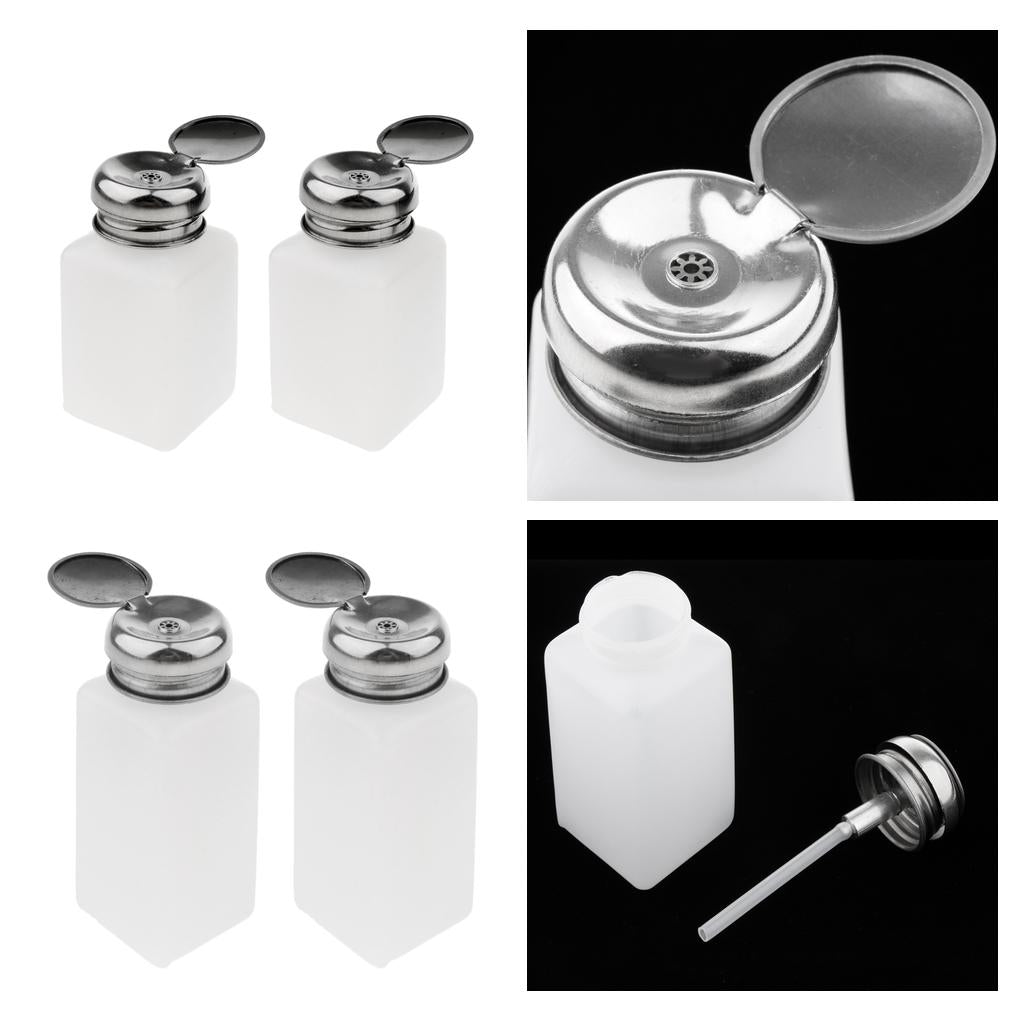 4x Nail Polish Remover Pump Dispenser Press Bottle Empty Container 200,250ml