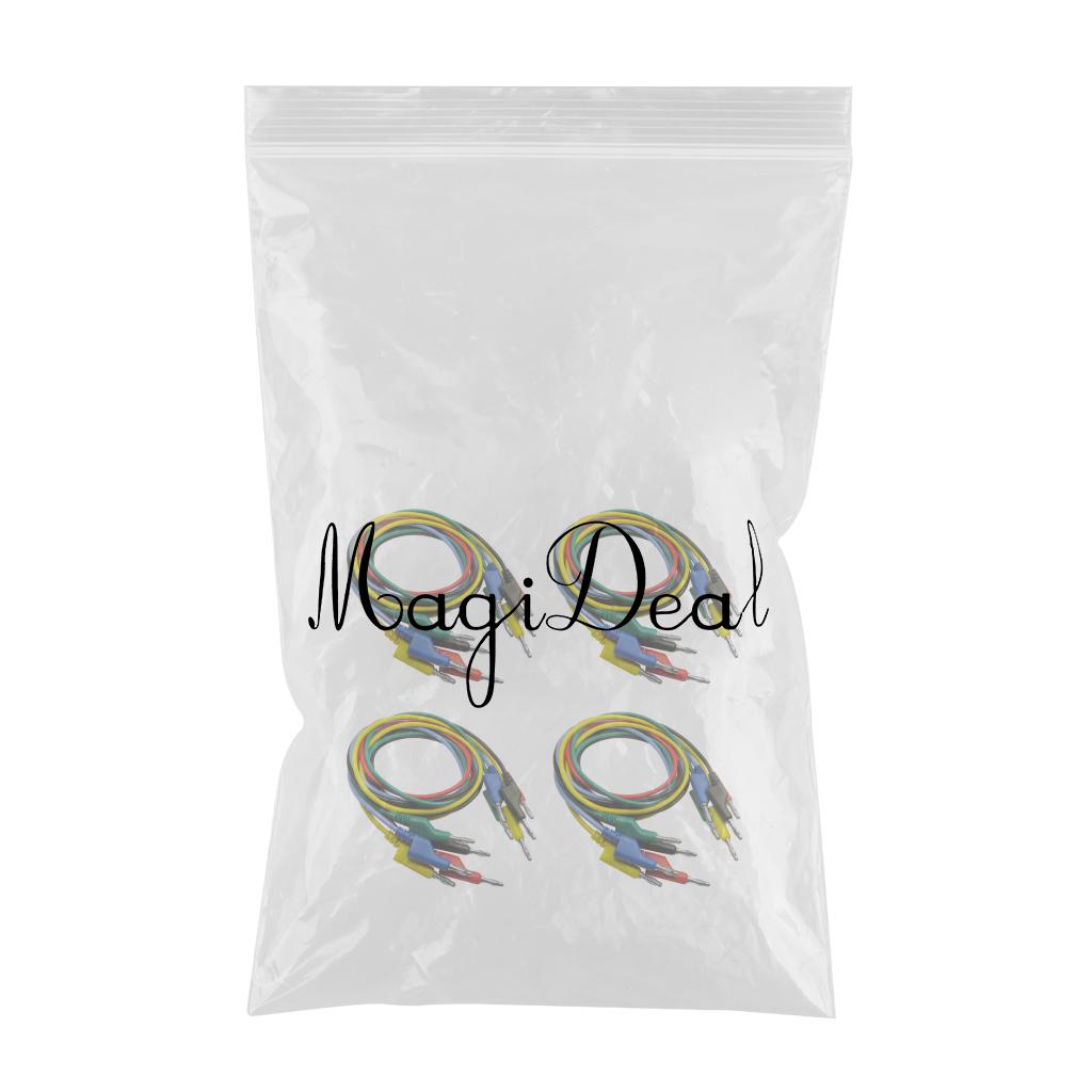 20 Pieces 4mm Banana to Banana Plug Test Cable Lead for Multimeter 5 Colors