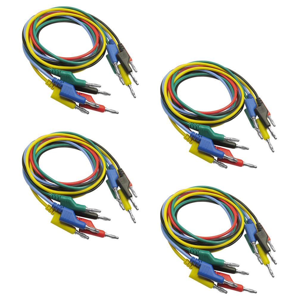 20 Pieces 4mm Banana to Banana Plug Test Cable Lead for Multimeter 5 Colors