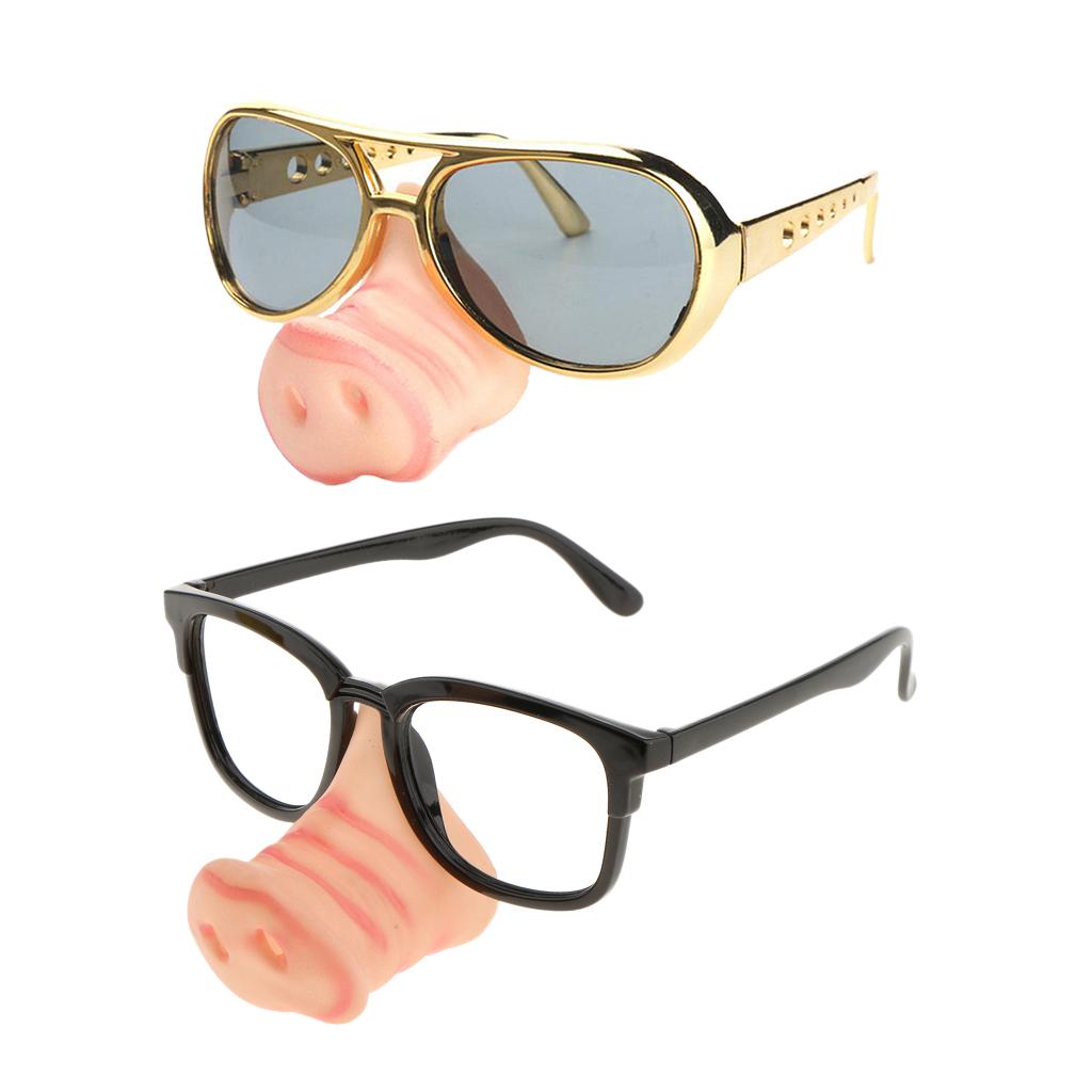 2/pack Novelty Pig Nose Sunglasses Funny Piggy Snout Fancy Dress Party Props