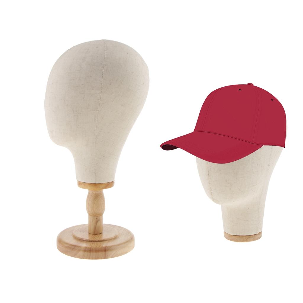 2x 21 Canvas Block Mannequin Head Wig Hat Making Display Holder with Stand"
