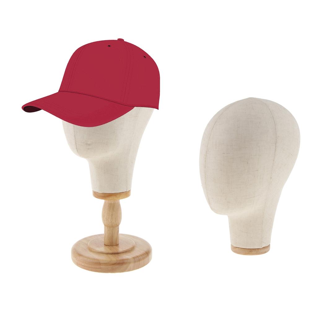 2x 21 Canvas Block Mannequin Head Wig Hat Making Display Holder with Stand"