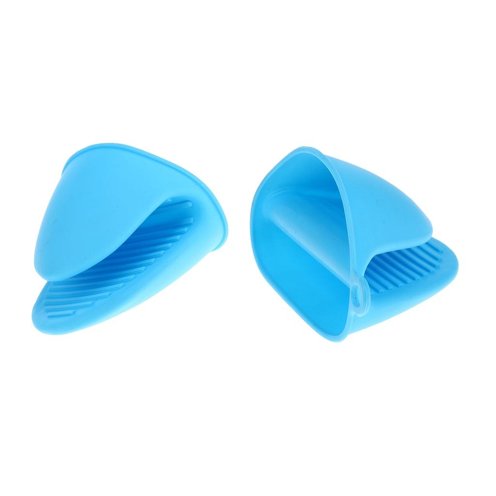 2 Pieces Silicone Hot Pot Holder Oven Grip Pinch Mitts Finger Tab Protector