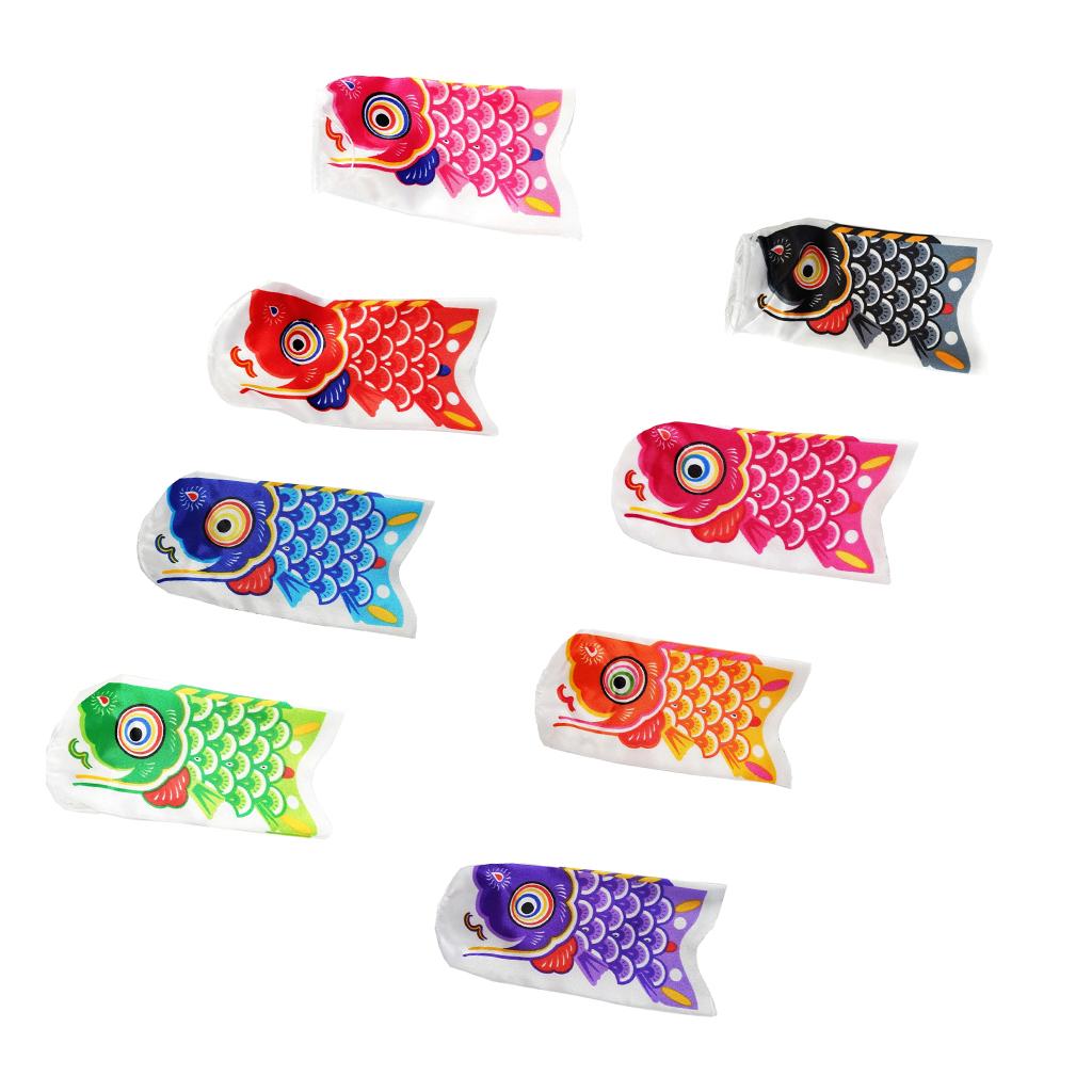 8pcs Japanese Decorative Windsock Carp Flag Koi Nobori Sailfish 15cm