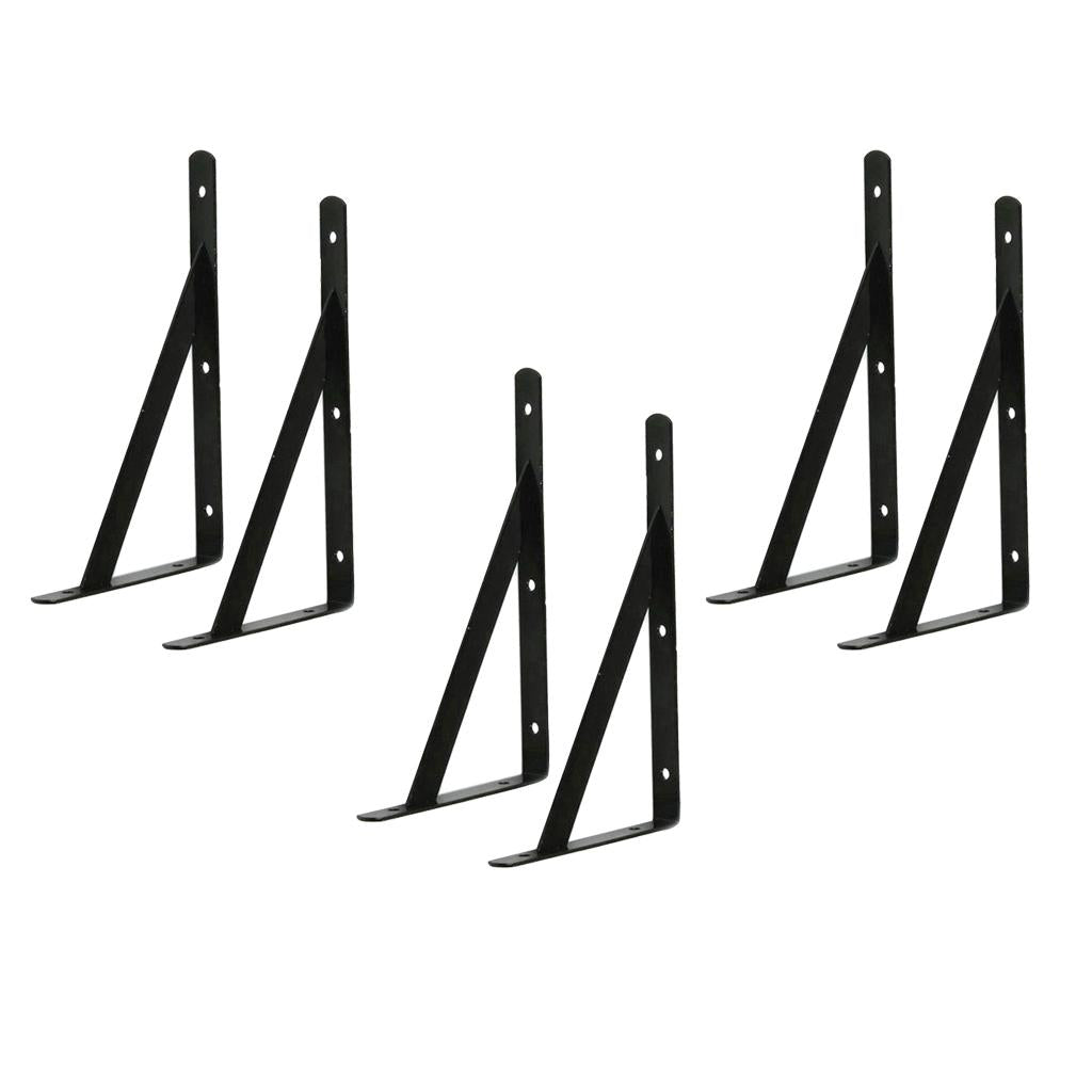 3-Pairs Metal L Shaped Wall Shelf Bracket Rack Support 200x120x2mm