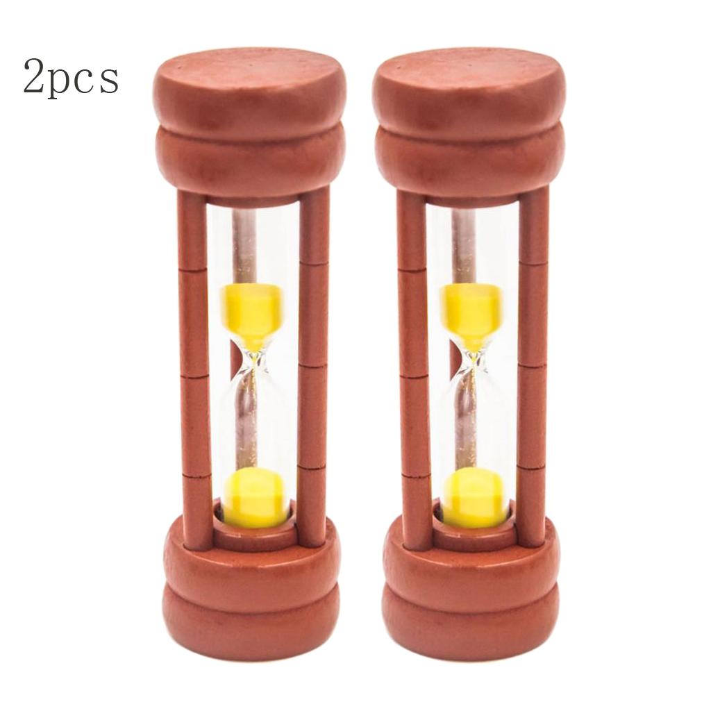 2pcs Sand Clock Hourglass Timer for Kitchen Kid Game -Yellow Sand 1 Minute