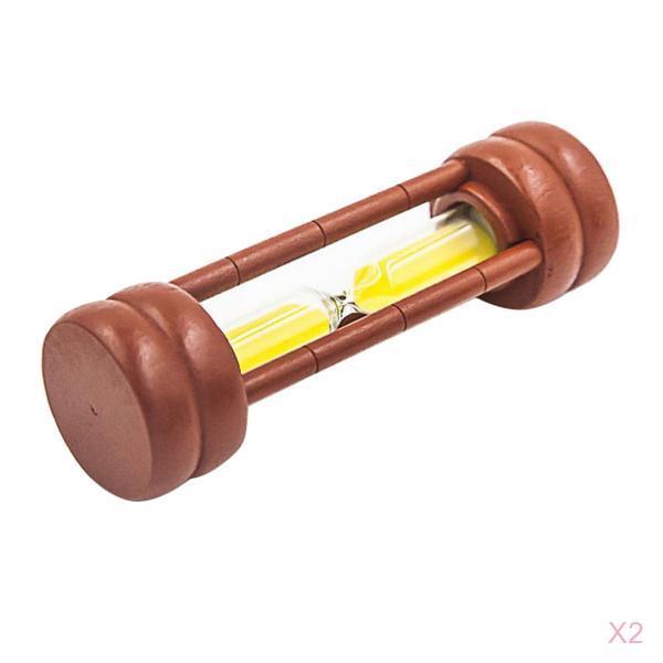 2pcs Sand Clock Hourglass Timer for Kitchen Kid Game -Yellow Sand 1 Minute