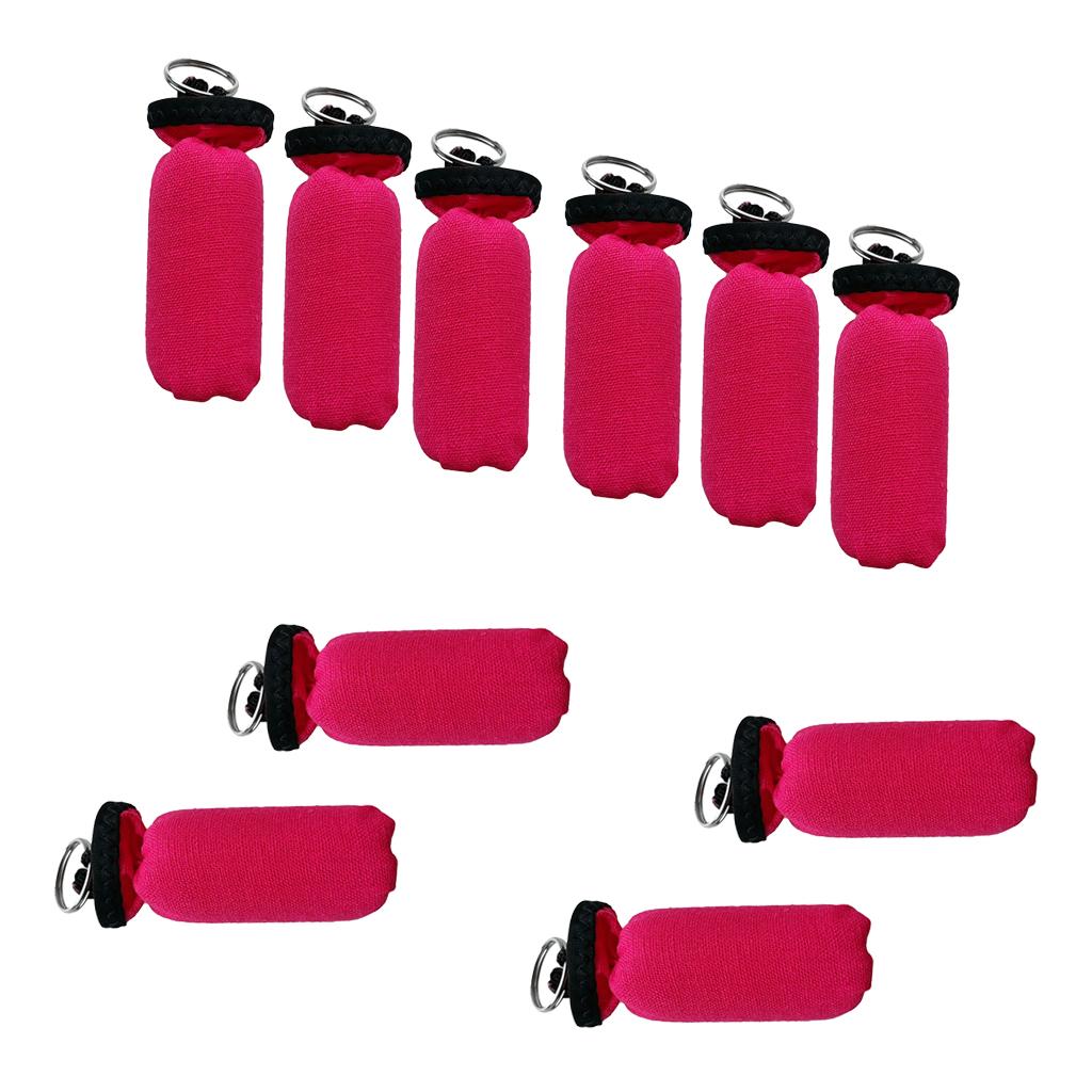 10 Pieces Cylinder Floating Keyring for Marine Boat Yacht Sailing Rosy