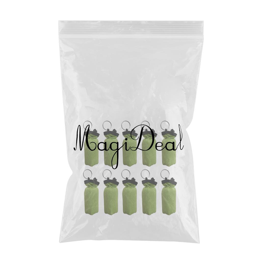 10 Pieces Cylinder Floating Keyring for Marine Boat Yacht Sailing Green