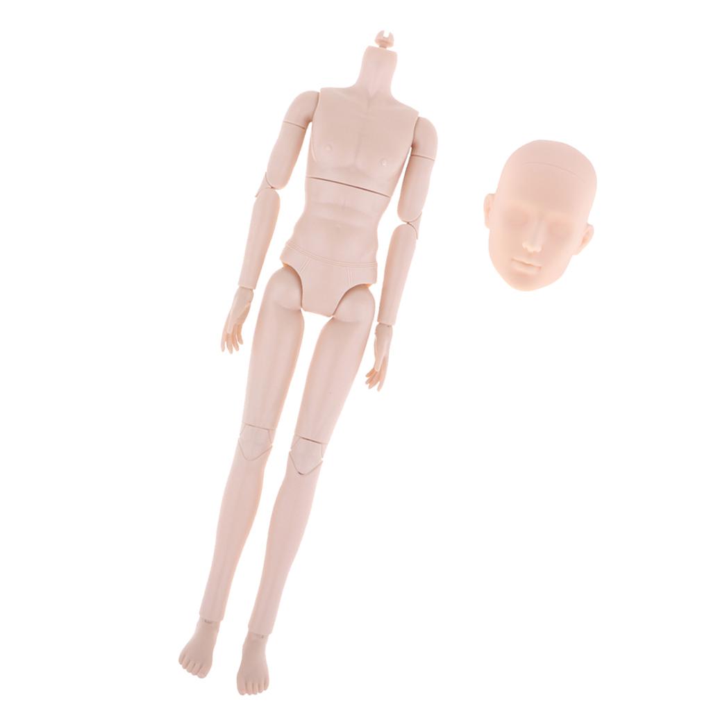 1/6 Bjd Nude Male Dolls Body and Head Ball-Jointed Doll Parts