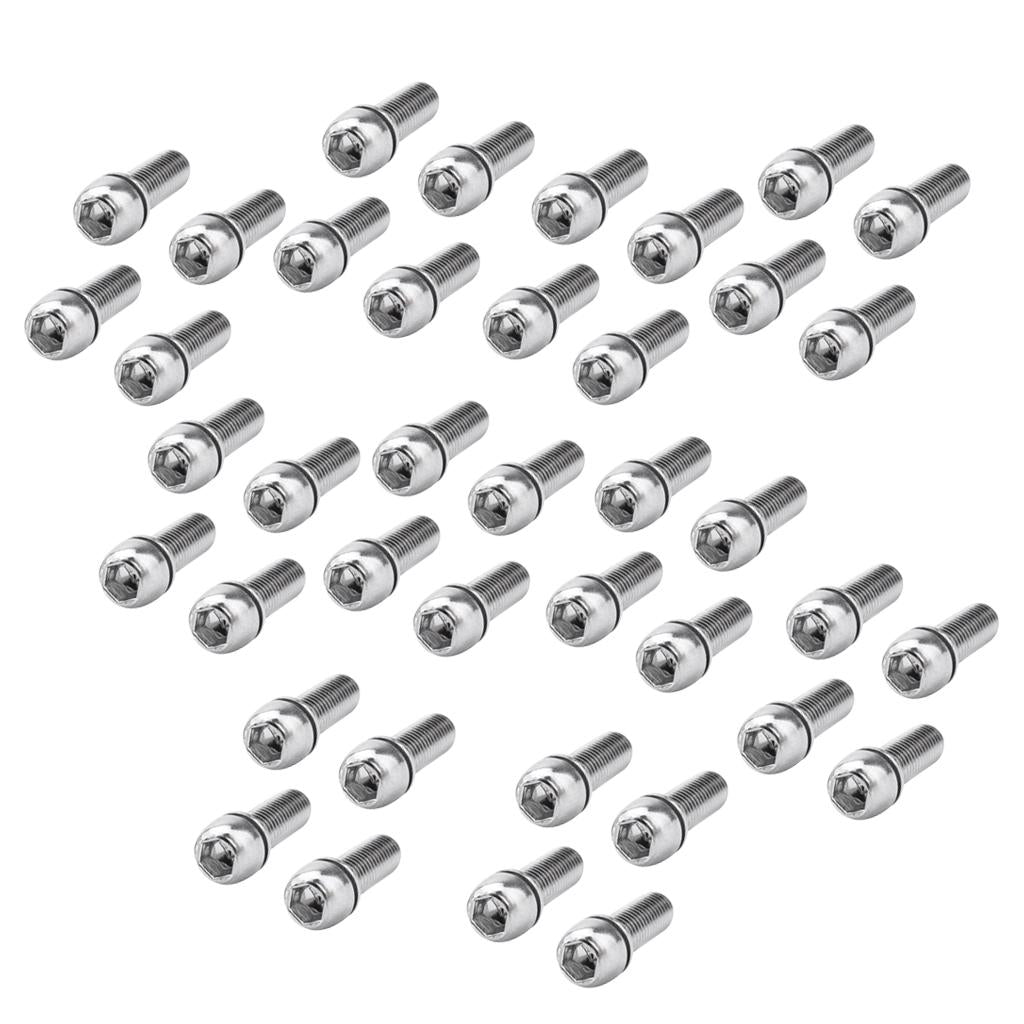40Pcs Bicycle Stem Screws Water Bottle Cage Bolts Socket Screws Silver M7