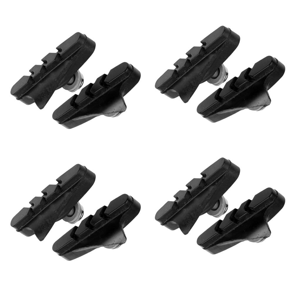 8pc Bicycle Road Racer Bike Brake Braking Rubber Black Pads / Blocks / Shoes