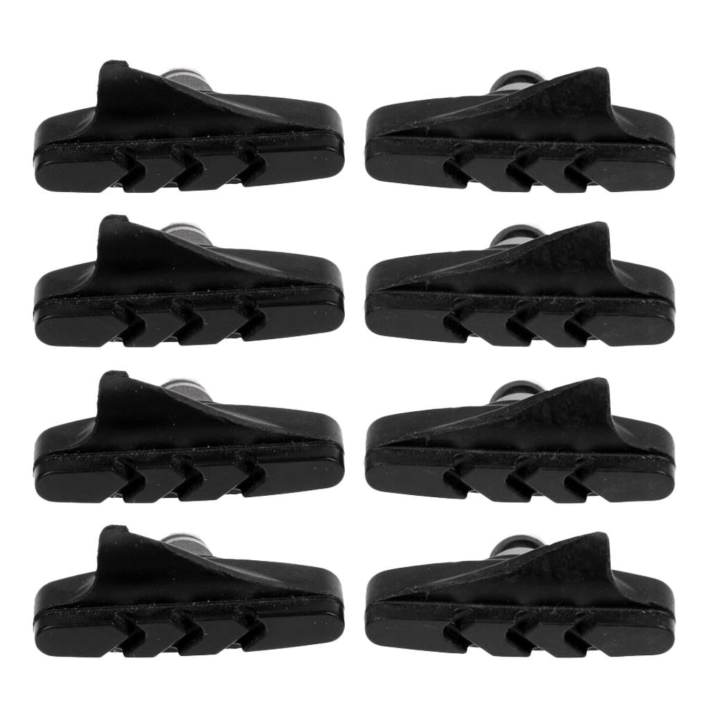 8pc Bicycle Road Racer Bike Brake Braking Rubber Black Pads / Blocks / Shoes