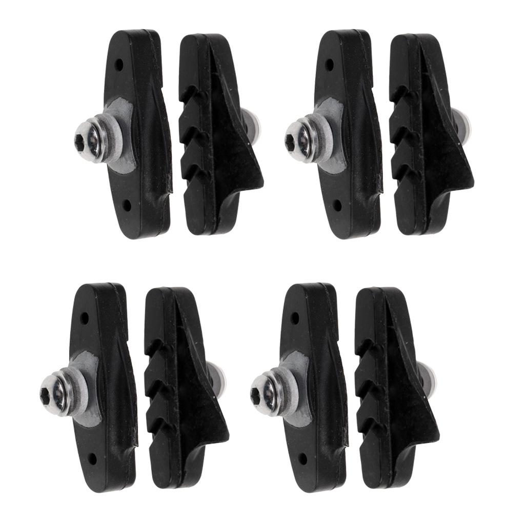 8pc Bicycle Road Racer Bike Brake Braking Rubber Black Pads / Blocks / Shoes