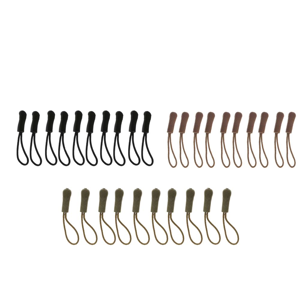 30Pcs/lot Non-slip Zipper Pull Cord Zip Puller Zip Fastener Replacements
