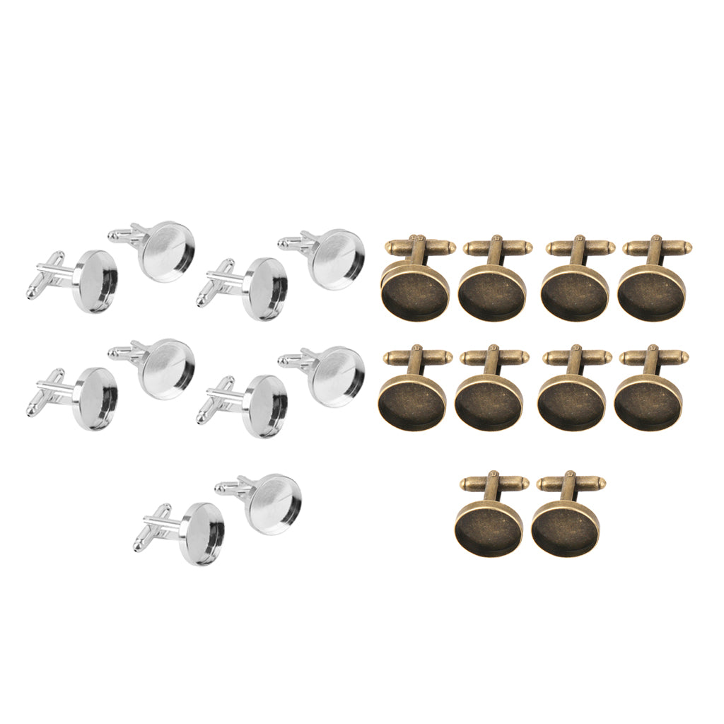20 Pieces Round Blank Settings Base Pad Cufflinks Findings Making