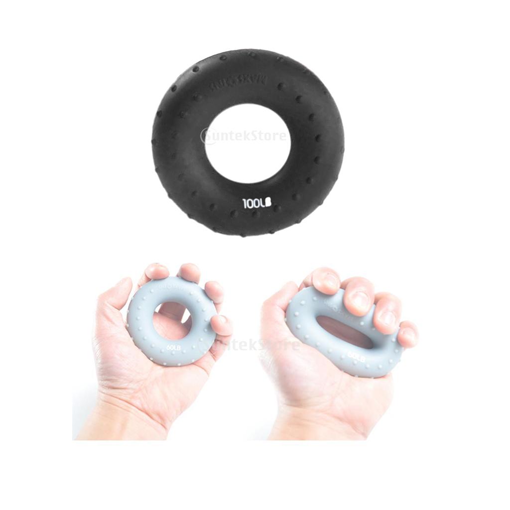 100/80LB Forearm Wrist Finger Exerciser Hand Grip Strengthener Gripper Rings