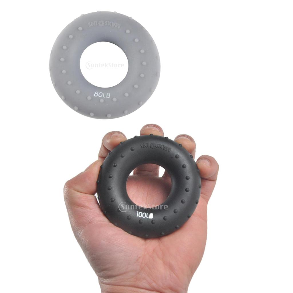 100/80LB Forearm Wrist Finger Exerciser Hand Grip Strengthener Gripper Rings