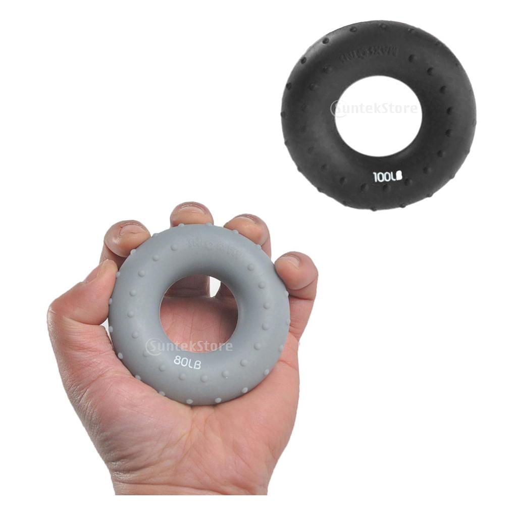 100/80LB Forearm Wrist Finger Exerciser Hand Grip Strengthener Gripper Rings
