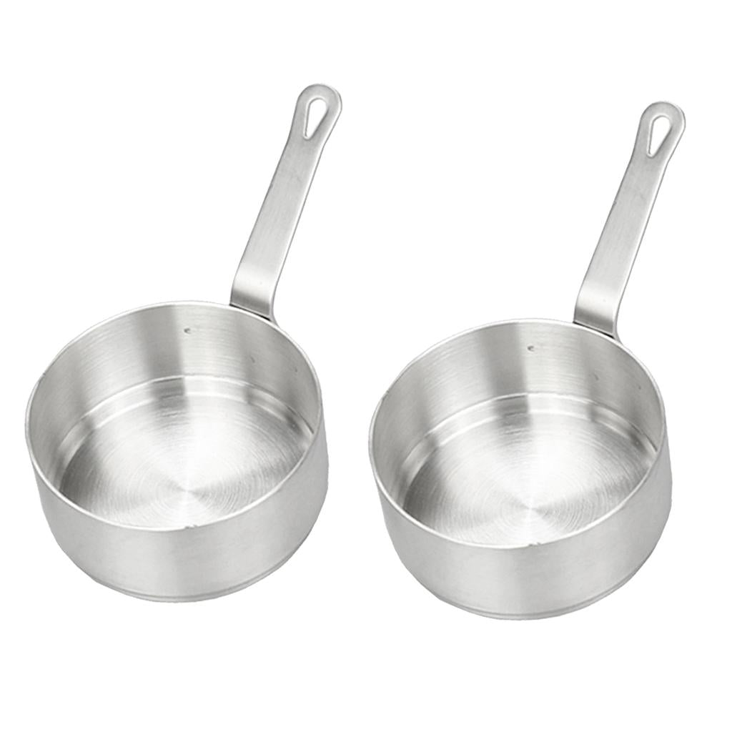 2 Pack Stainless Steel Mini Sauce Pan Nonstick Milk Pan Kitchen Tools 100ml