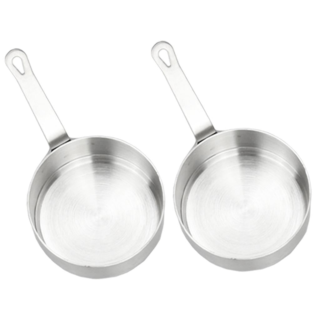 2 Pack Stainless Steel Mini Sauce Pan Nonstick Milk Pan Kitchen Tools 100ml
