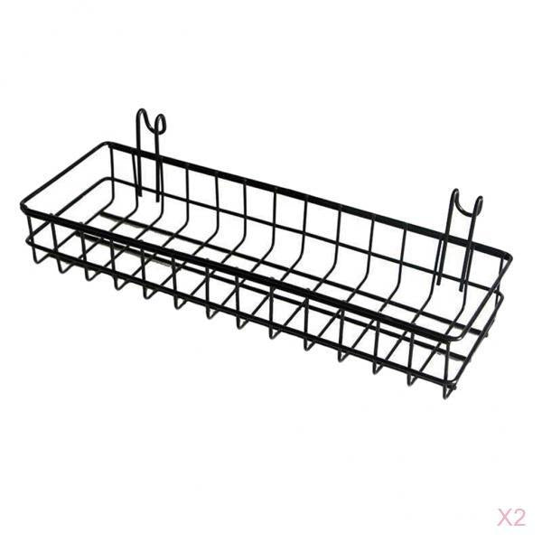 2 Pieces Wall Mounted Storage Basket Shelves Holder Bathroom Home Decoration