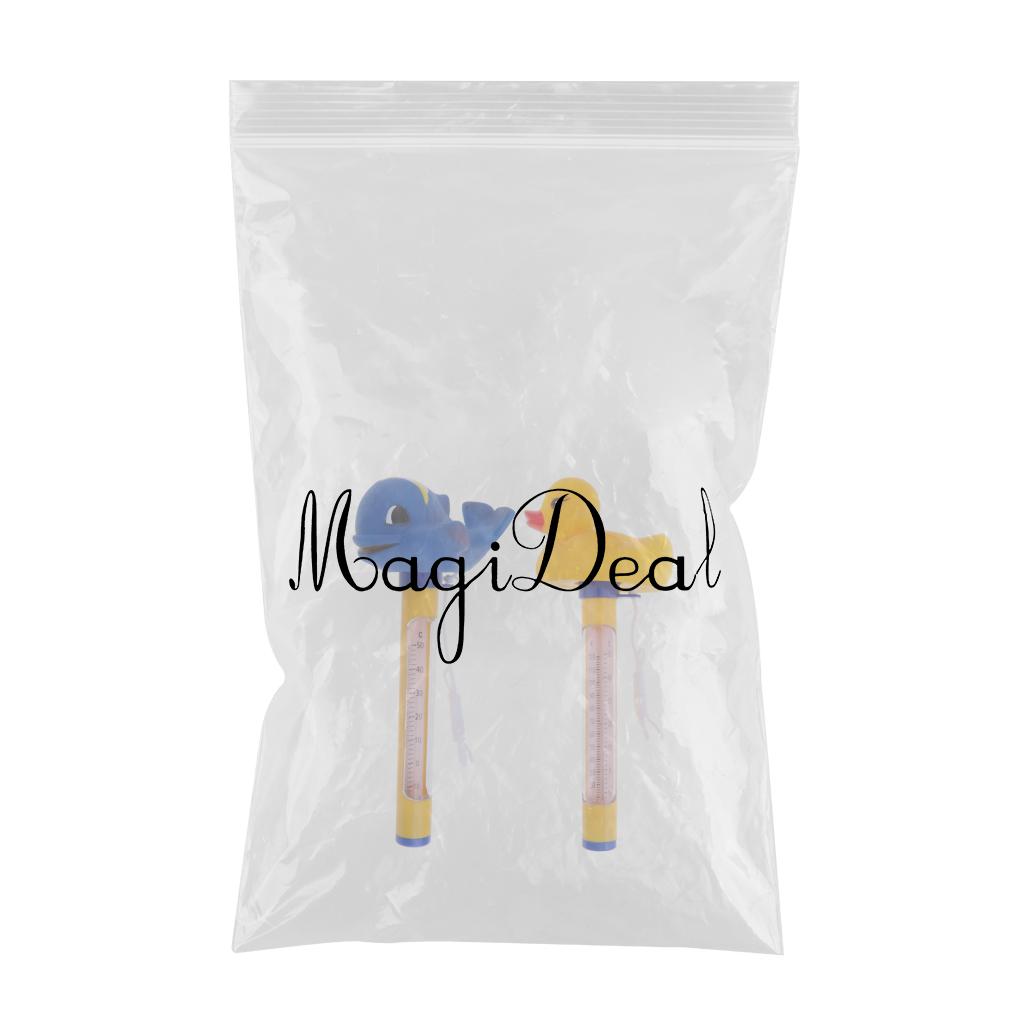 2 Pcs Pool & Spas Thermometer Set Floating Water Temperature with Rope