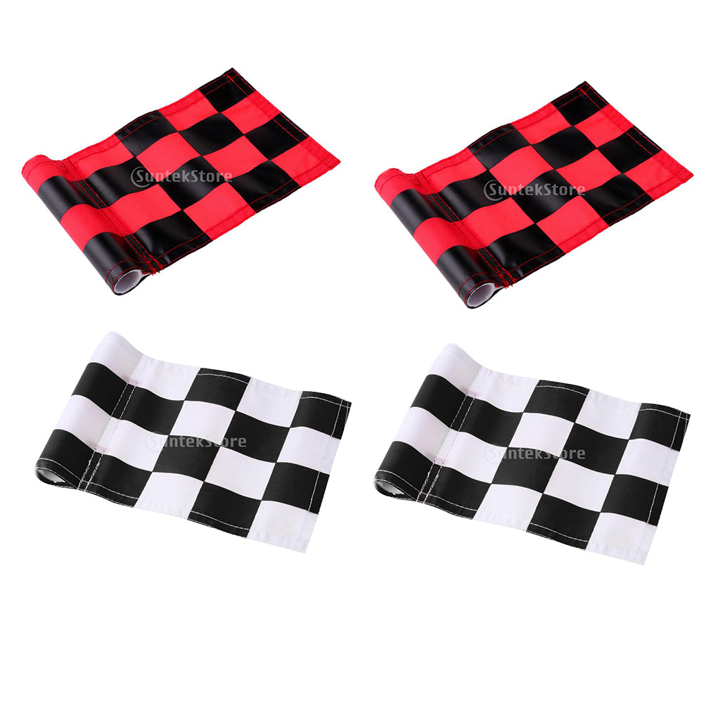 4pcs Golf Practicing Training Nylon Putting Green Solid Chequered Flag Flags