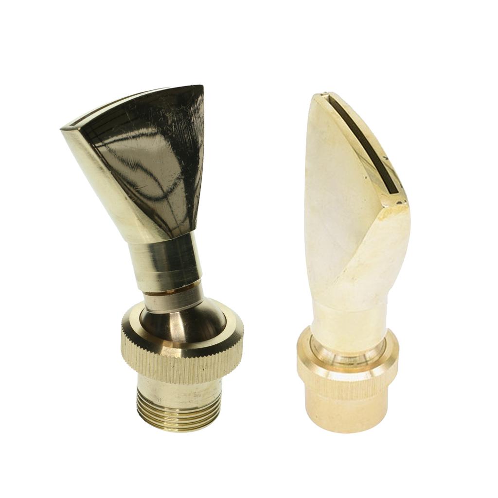 2Pcs Brass Fan Shape Fountain Nozzle Spring Sprinkler Spray Head Pond Garden