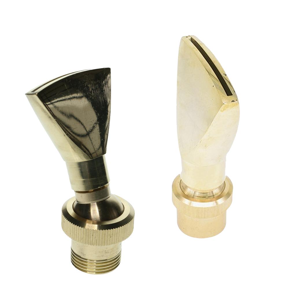 2Pcs Brass Fan Shape Fountain Nozzle Spring Sprinkler Spray Head Pond Garden