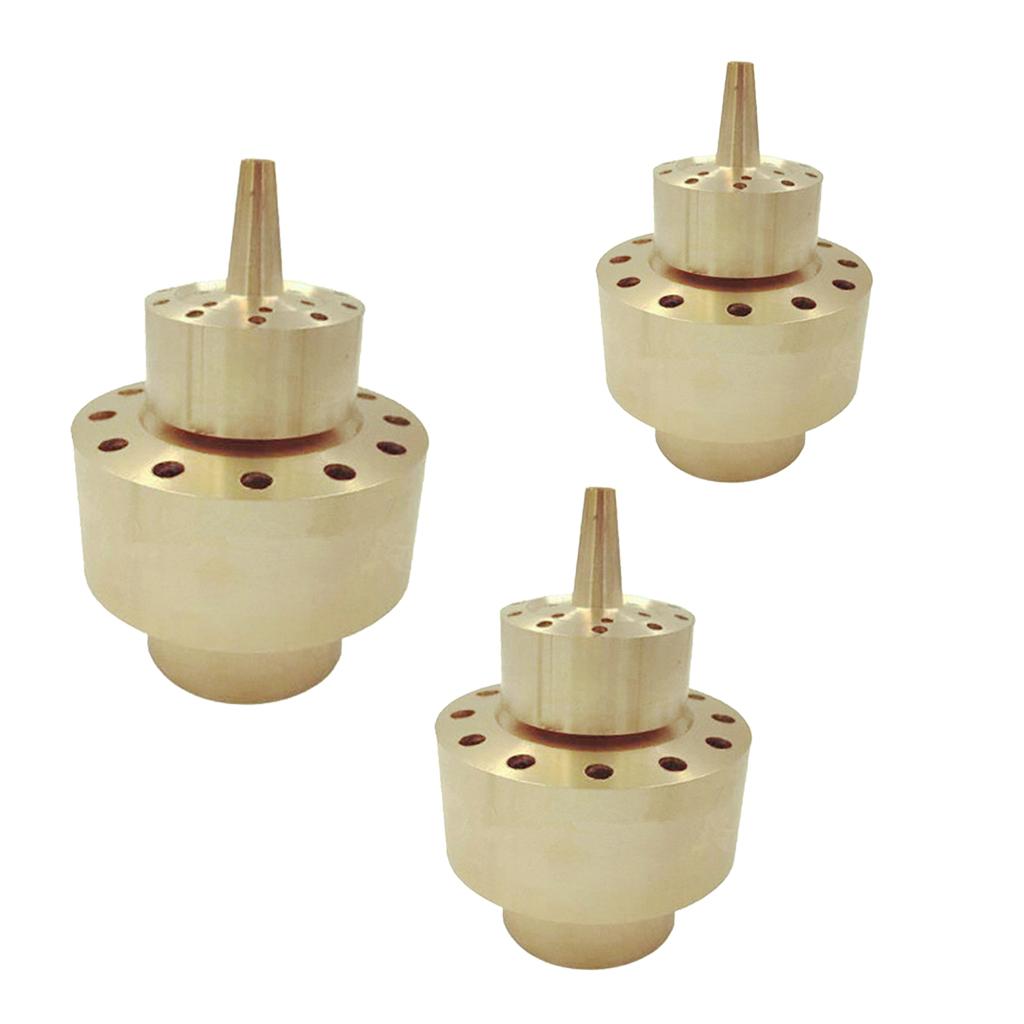 3Pcs Brass 2-Layer Column Fountain Nozzle Set Sprinkler Sprink Spray Pond