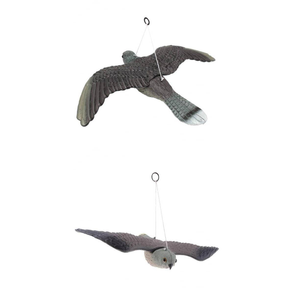 2Pcs Realistic Flying Bird Hawk Decoy Pigeon Crow Scarecrow Hunting Scarer