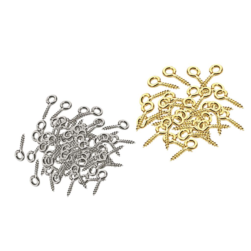 400Pieces Multicolor Screw Eyes Pins Eyelets Screw Jewelry Making Findings