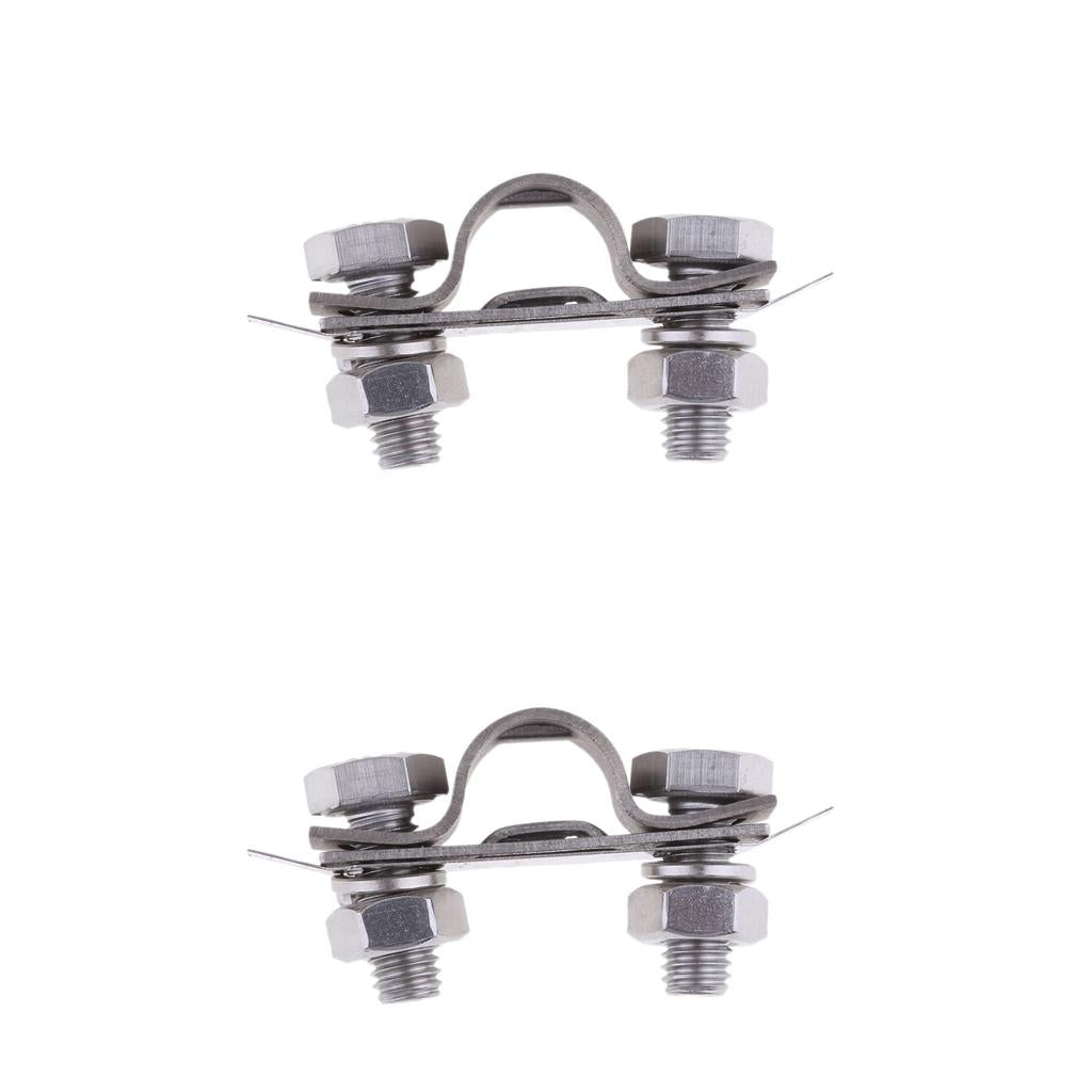 2Pcs 304 Stainless Steel Control Throttle Cable U Shaped Clamp Boat Hardware