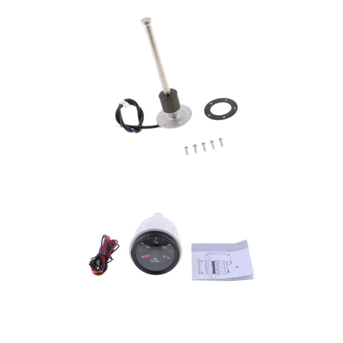 200mm Fuel & Liquid Water Level Gauge Sensor + 52mm Fuel Level Gauge