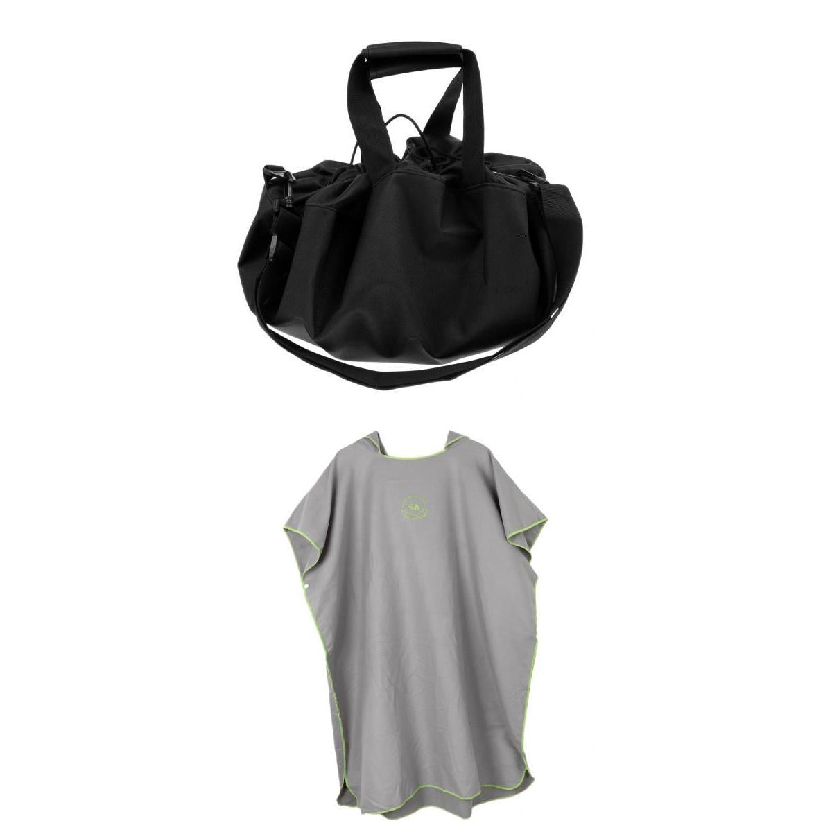 Adult Surf Beach Hood Poncho Wetsuit Changing Robe & Changing Mat Gray