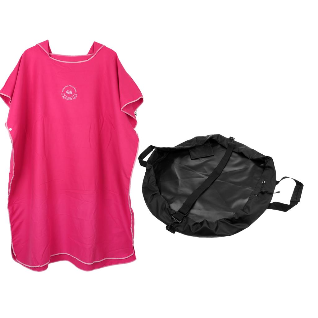 Adult Surf Beach Hood Poncho Wetsuit Changing Robe & Changing Mat Rosy