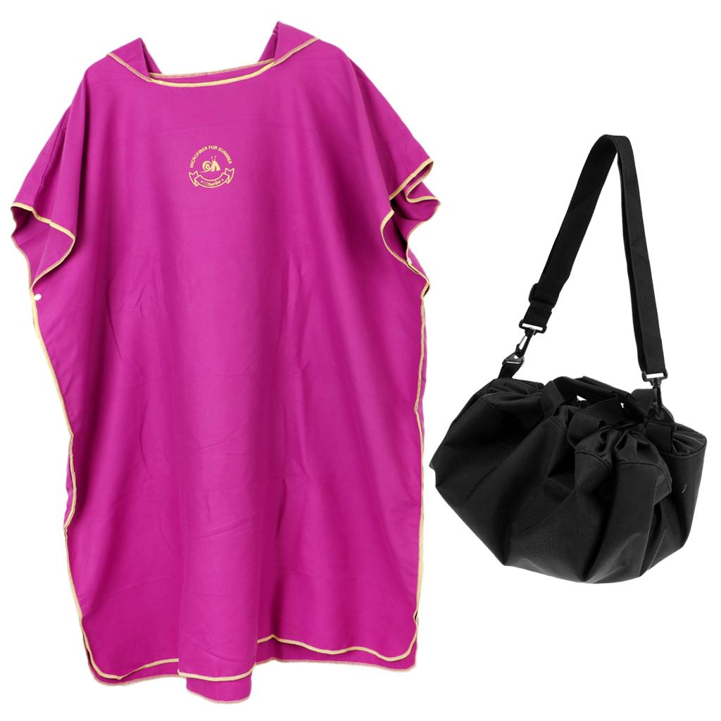 Adult Surf Beach Hood Poncho Wetsuit Changing Robe & Changing Mat Purple