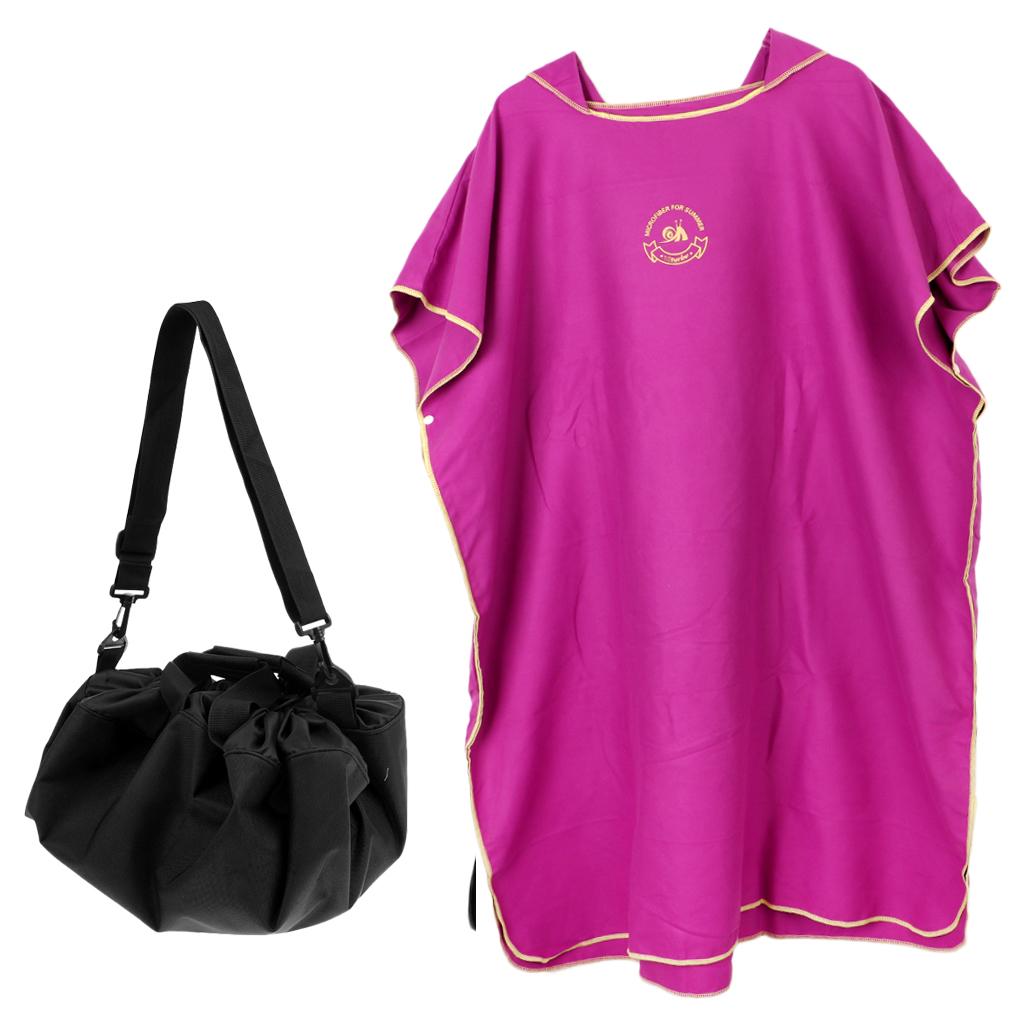 Adult Surf Beach Hood Poncho Wetsuit Changing Robe & Changing Mat Purple