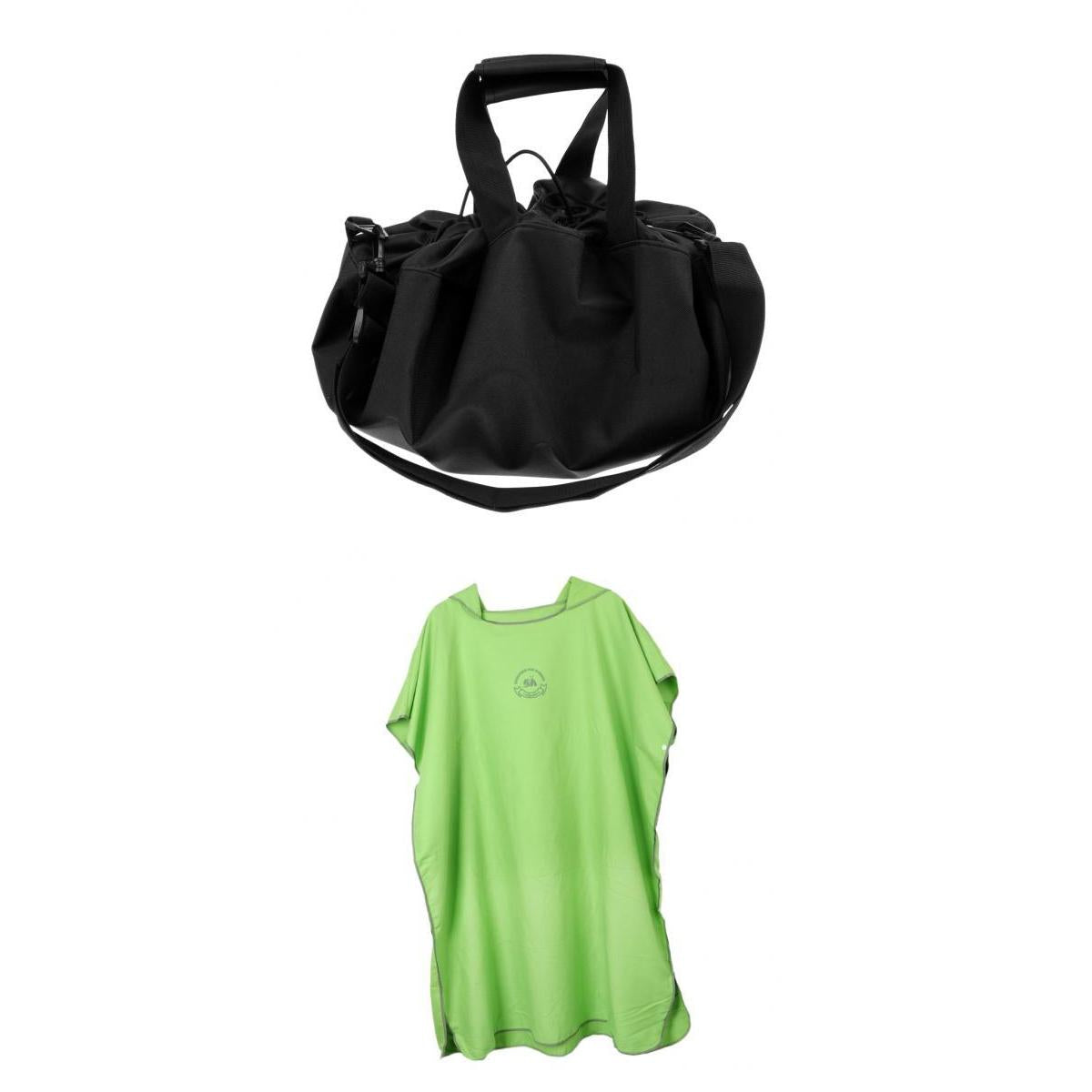 Adult Surf Beach Hood Poncho Wetsuit Changing Robe & Changing Mat Green
