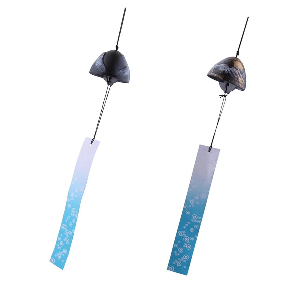 2pcs Japanese Furin Wind Chime Nambu Cast Iron Iwachu Bells Garden Decor