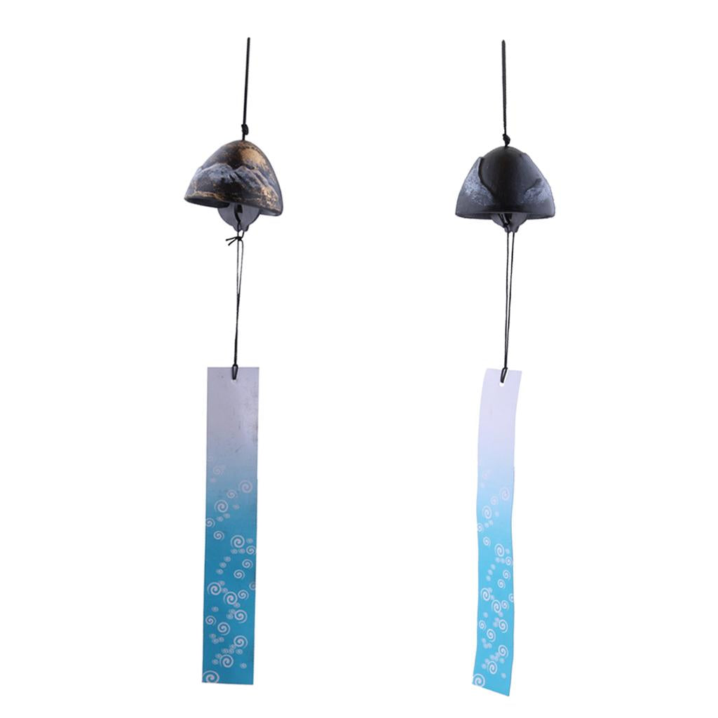 2pcs Japanese Furin Wind Chime Nambu Cast Iron Iwachu Bells Garden Decor