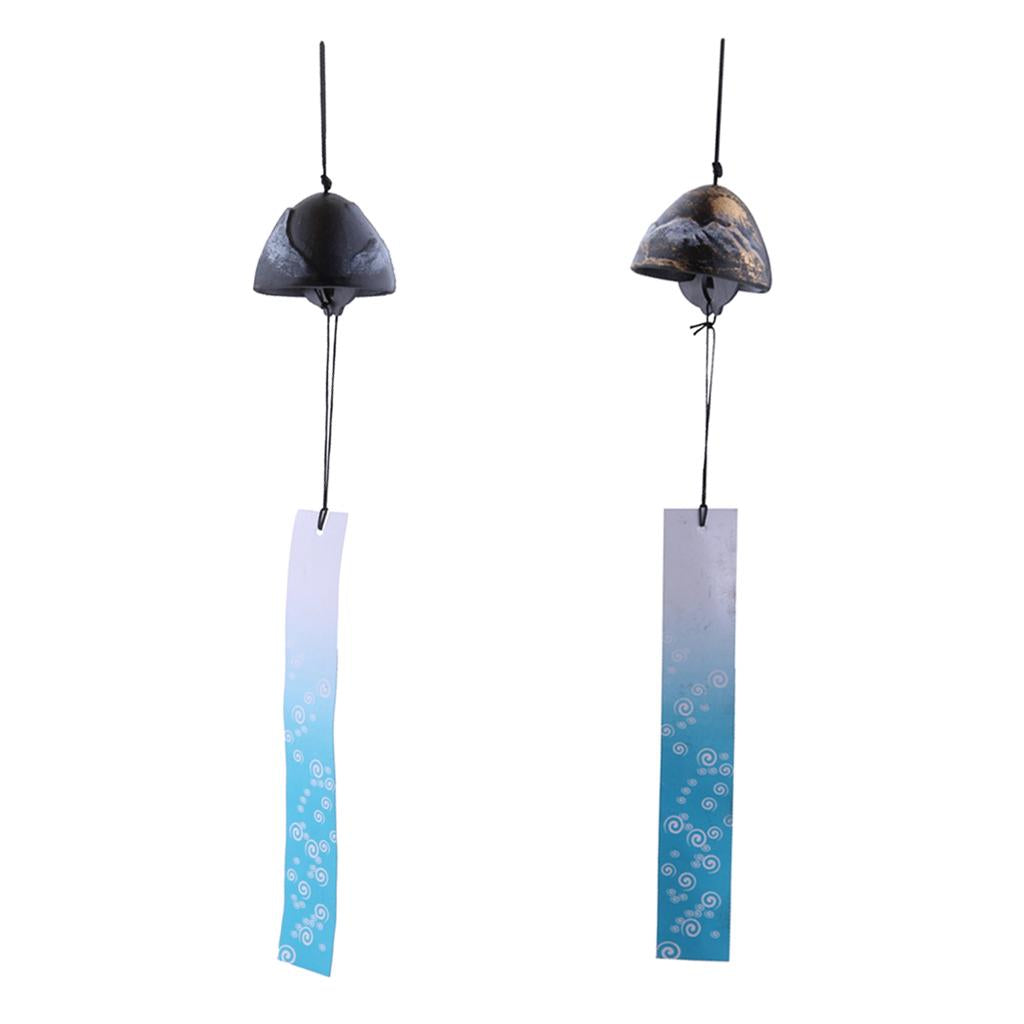 2pcs Japanese Furin Wind Chime Nambu Cast Iron Iwachu Bells Garden Decor