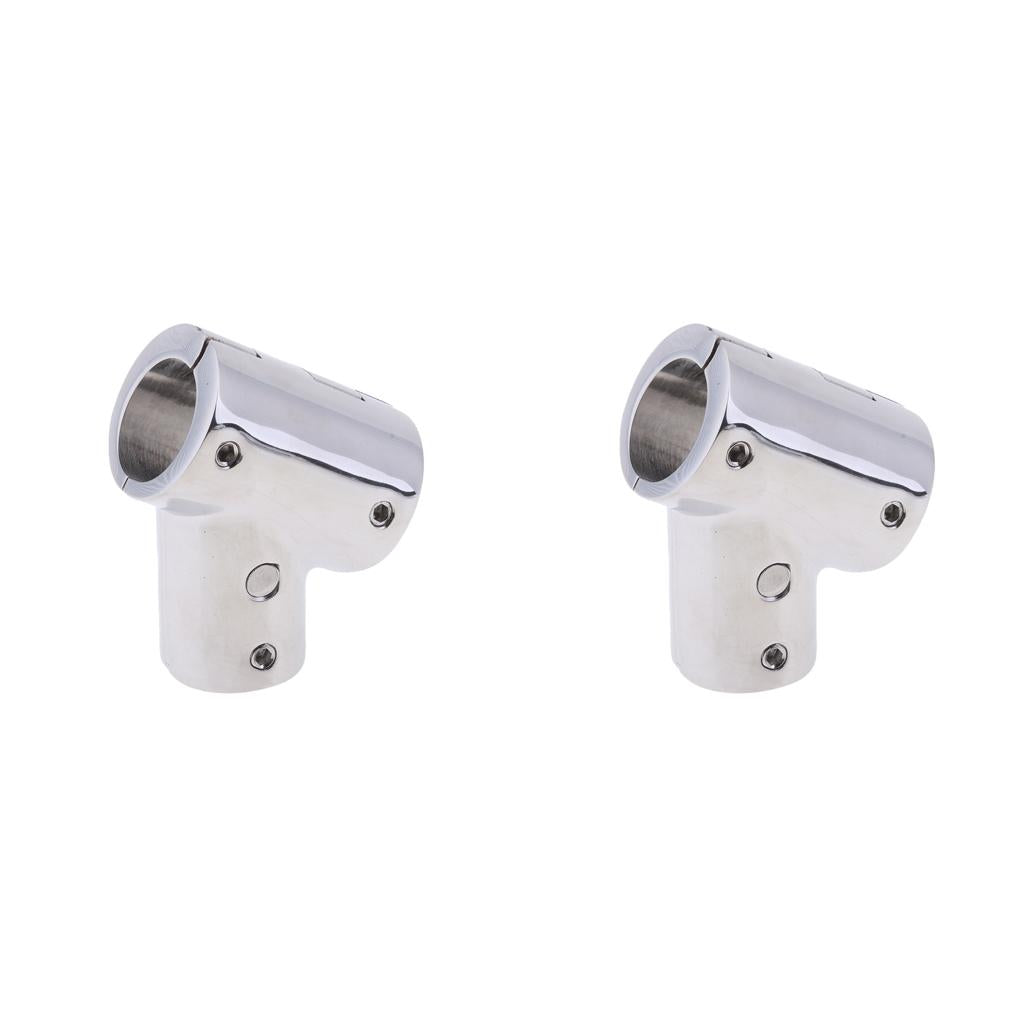 2Pcs 22mm Boat Handrail Fitting 60 Degree Tee 3 Way - 316 Stainless Steel