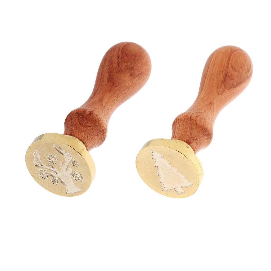 2pcs Retro Envelope Seal Wax Sealing Stamp for Invitation Card Xmas Gifts