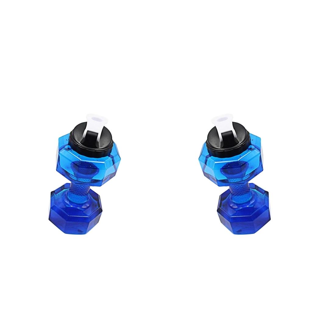 2pcs 2.2L Dumbbell Transparent Sport Cup Exercise Water Bottle Fitness Gym