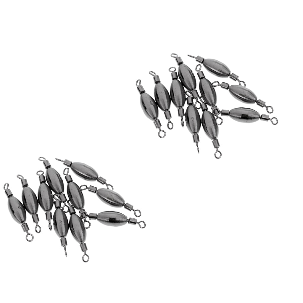 20Pcs Copper Quick Sinker Fishing Swivels Rolling Barrel Swivels Tackle